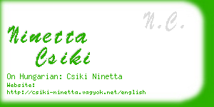 ninetta csiki business card